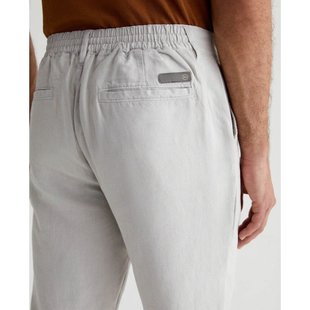 AG Adriano Goldschmied Linen Pants Mens 28 Beige Garreth Jogger Trouser NEW